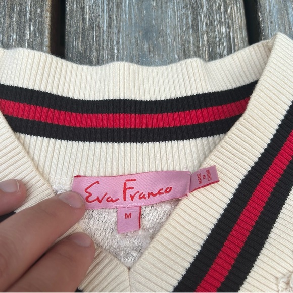 Eva Franco Anthropologie Varsity Pullover Sweater M - Picture 3 of 6